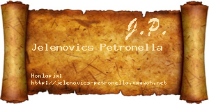 Jelenovics Petronella névjegykártya