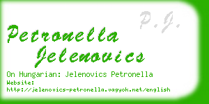 petronella jelenovics business card